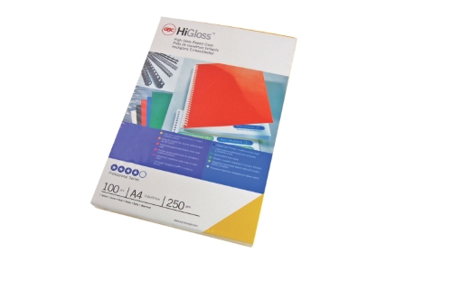 Coperta GBC carton pentru legare, 250g, A4, rosu lucios, 100 buc/set Coperta GBC carton pentru legare, 250g, A4, rosu lucios, 100 buc/set