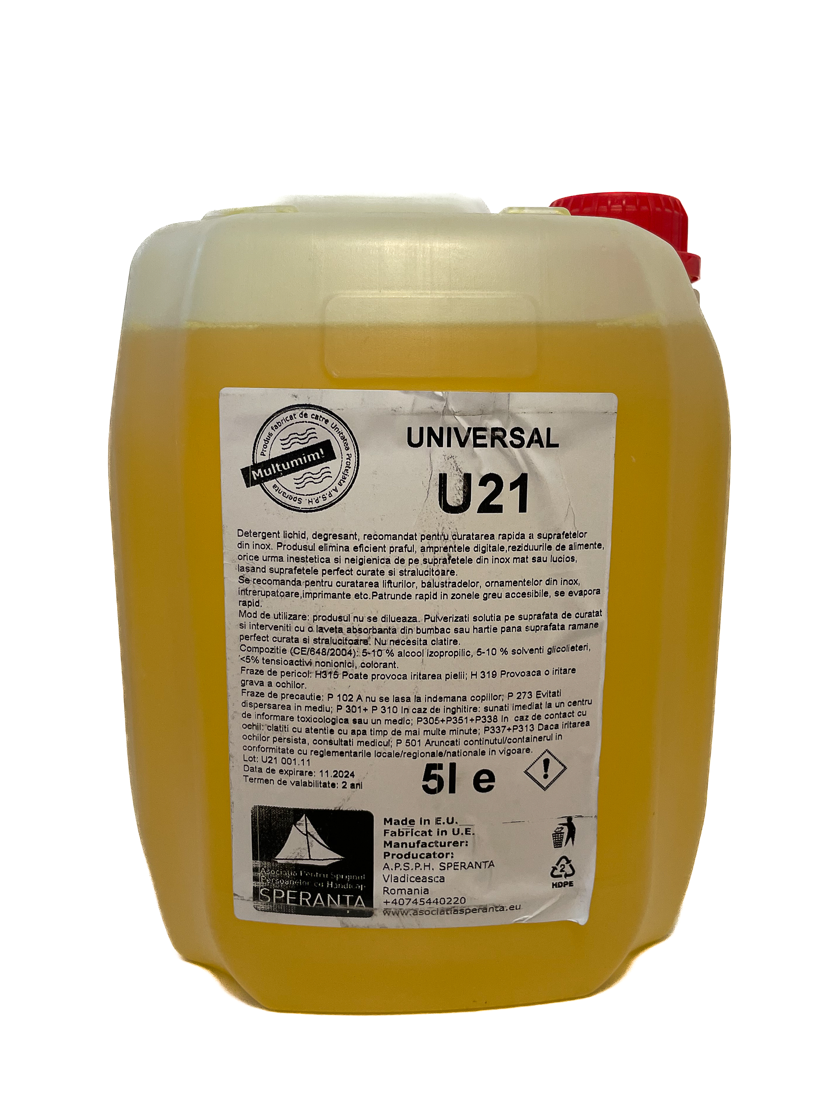 Solutie curatare degresant fara clatire Universal U21 5000ml [5 LITRI]