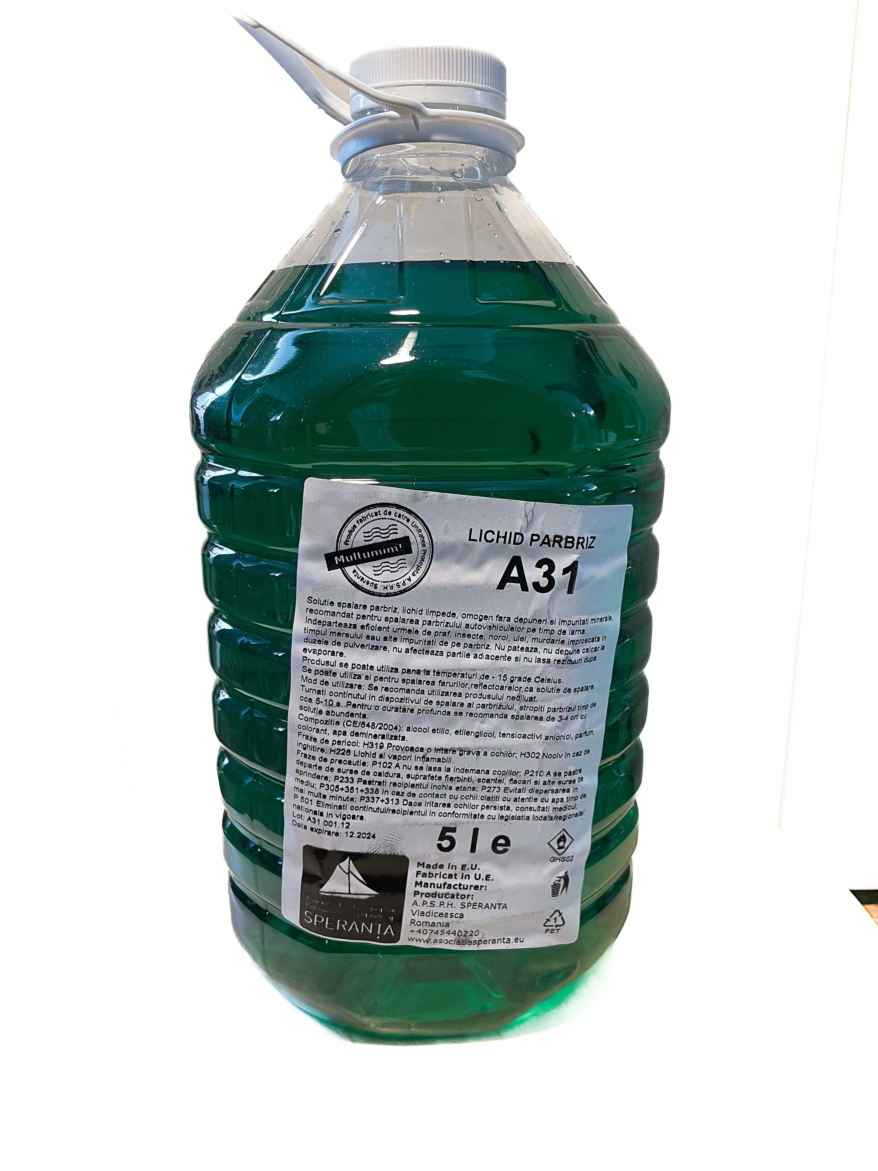 Solutie auto curatare Parbriz Iarna -15grade A31 5000ml PET cu maner [5 LITRI]