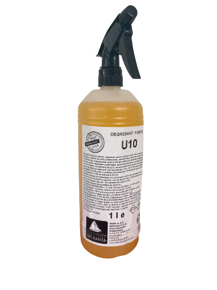 Degresant cuptor aragaz hora grill U10 Power Forte 1000ml flacon HDPE - CU PULVERIZATOR